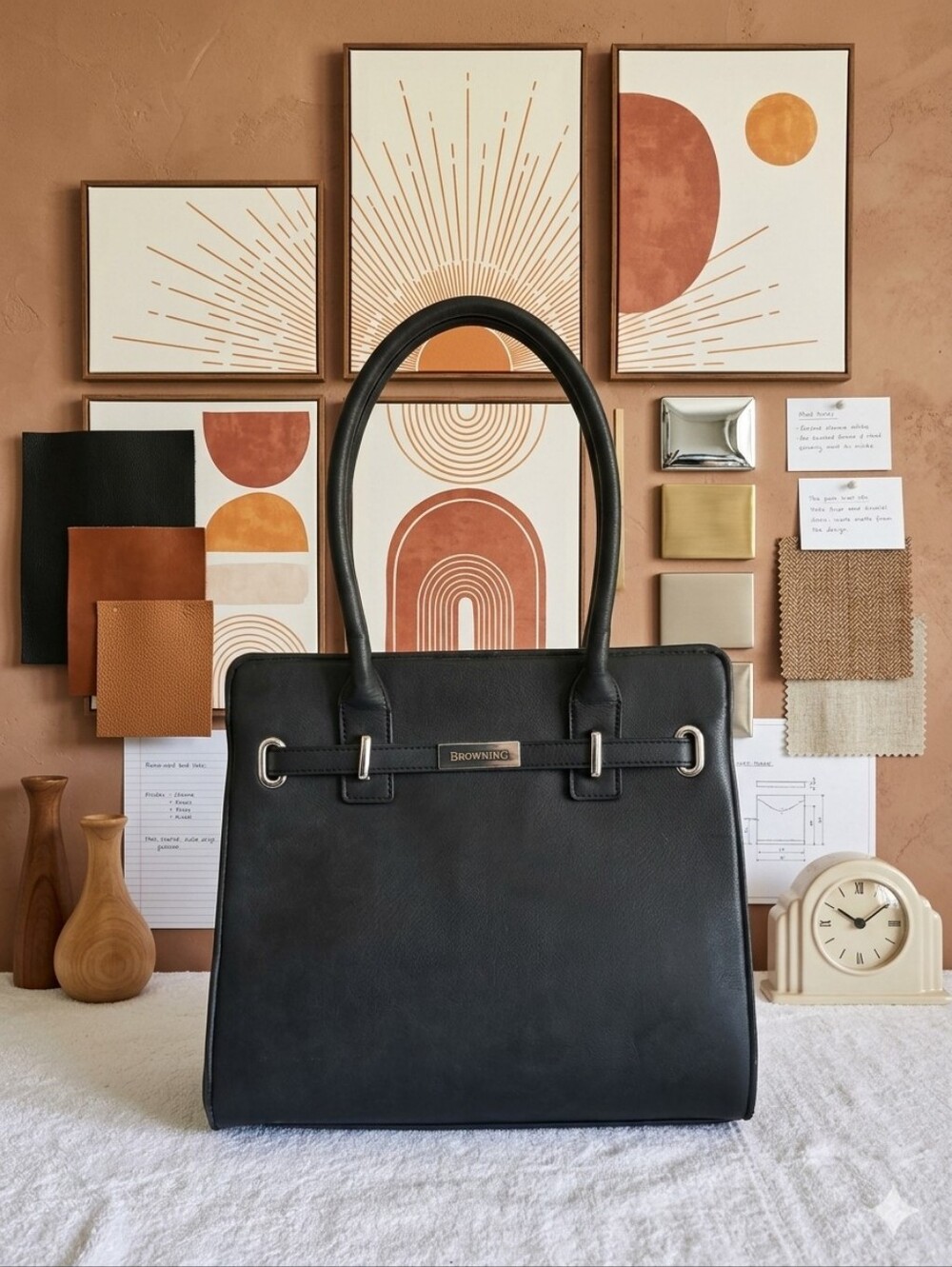 Browning Black Leather Tote Bag - Browning